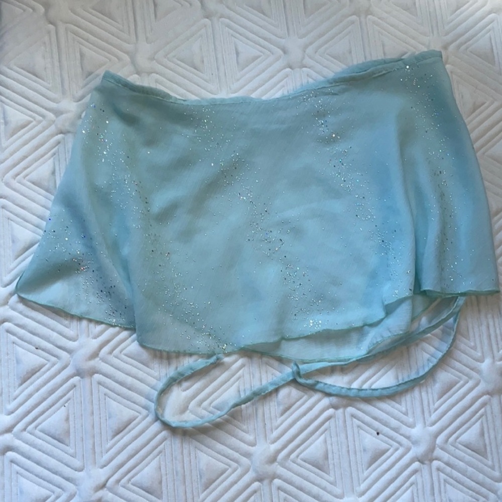 Ballet mint green wrap skirt with rhinestone size S